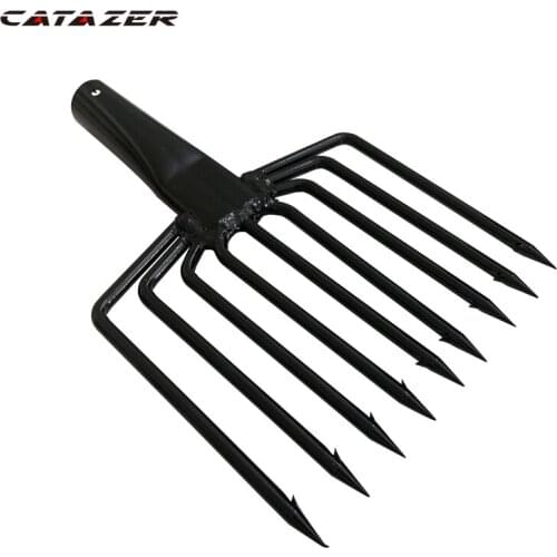 Stainless steel Fishing Spear 9 Prong Spearhead Fork Harpoon Tip with Barbs Diving Spear Gun Head Fishing Tools