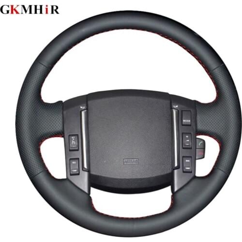 GKMHiR DIY Artificial Leather Black Car Steering Wheel Cover for Land Rover Freelander 2 2007 2008 2009 2010 2011 2012-2018
