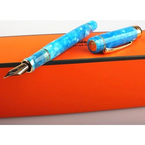 Jinhao Century 100 Series Fountain Pen Multi Color Acrylic Barrel Fine Nib Gold Clip Business Signature School Calligraphy