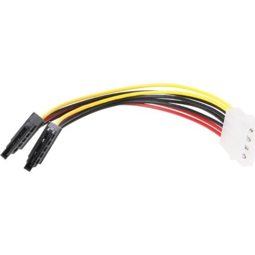 Molex 4Pin Male To 2X Serial ATA 15Pin Female Y Splitter ATA Power Cable 15cm