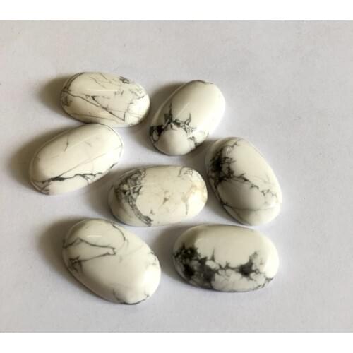 Wholesale Natural Howlite Stone Cabochon Bead 15x25mm Oval Gem Stone Cabochon Ring Face 2Pcs/pack