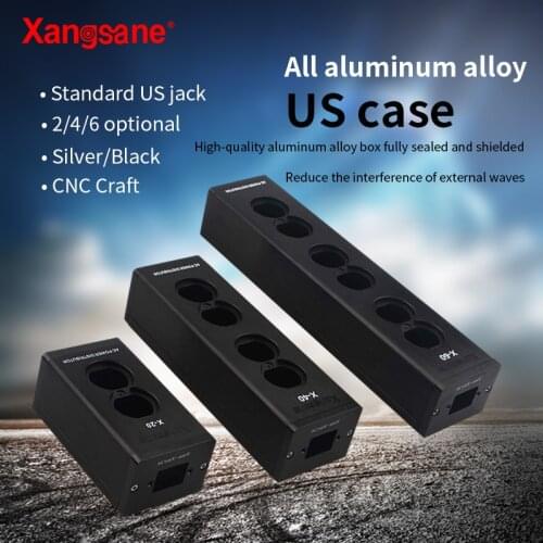 Xangsane hifi power filter shell aluminum alloy US power socket 2/4/6 optional Power outlet black/silver