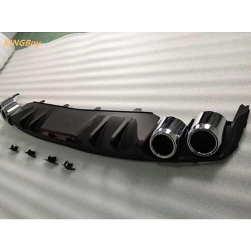 ABS Chrome Rear bumper cover trim plastic Bumper bars front and rear bumper Fake exhaust for Skoda Octavia 2014-2017（No radar