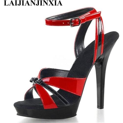 LAIJIANJINXIA New Sexy Women Shoes Dance Shoes Womens Sandals 13 Cm Super High Heeled Shoes Models Party Dress Shoes
