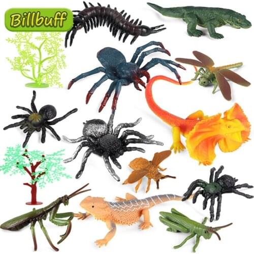 Mini Simulation Animals Insect ABS Ladybug Bee Spider Sets Model Action Figures Collection Miniature Cognition Toys for Children