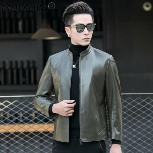 2021 New Autumn Winter Men Parka Real Fur Coat Male Sheepskin Genuine Leather Jacket Motorcycle Casual Korea Style Outwear D96