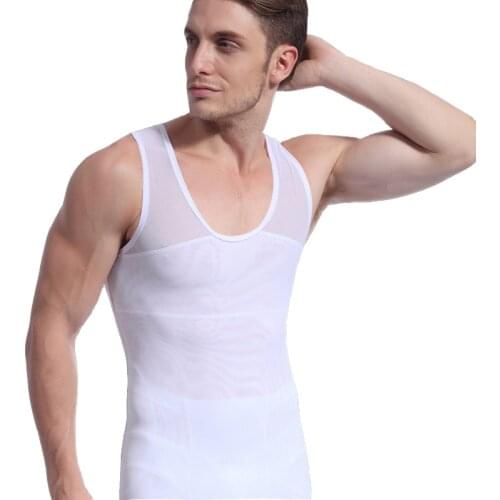 Men Vest Shapewear Body Shaper Underwear Tank Tops Slimming Fit Tummy Abdomen Waist Trimmer Male Leotard Corsets
