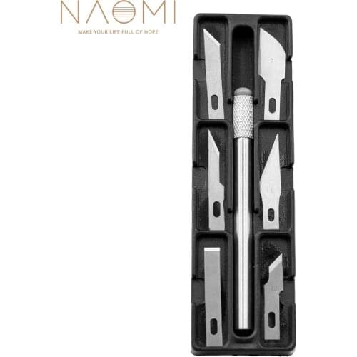 NAOMI Violin Carving Knife Carpentry Engraving Pen Hand Wood Cutters Chisel Knife Sculpture Woodworking Tools W/ 6PCS Blade