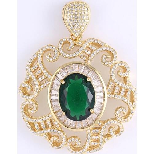 Luxury Classic Sliver Gold Rose Gold Color Copper Zircon Rhinestone Sofia Water Drop Pendant For Chunky Beads Jewelry Necklace