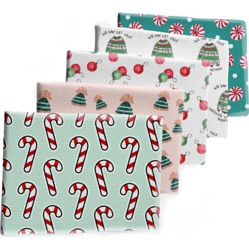 Christmas Candy Pattern Printed Bullet Textured Liverpool Patchwork Tissue Kids home textile 50*145cm