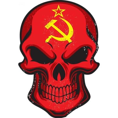 Funny Car Stickers Skull Hammer and Sickle Colorfuldecals Car Bumper Styling Decoration Door Body Window Vinyl Sticker Kk15*11cm