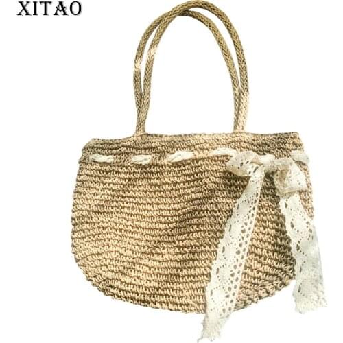 XITAO All-match Hand-woven Bag One Shoulder Hand Seaside Vacation Beach Bag Straw Woven Bag Summer 2021 Minority CLL1261