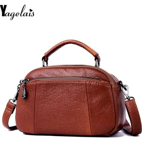 2019 Crossbody Bags For Women Double Zipper Solid Color Bags Casual Shoulder Strap Leather Girls Design Small Handbag Mini Purse