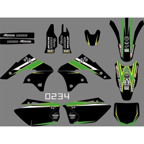 0234 motorcycle Team Graphic & Backgrounds Decal Stiker Kits for Kawasaki KX250F KXF250 2006-2008