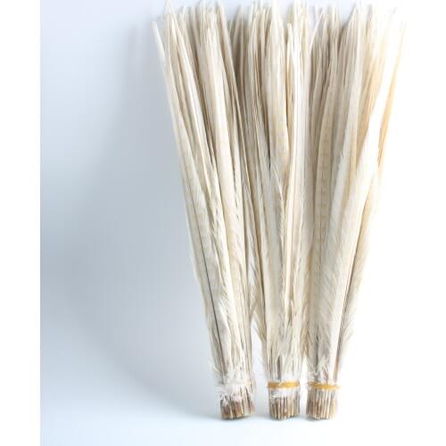 100pcs / lot Natural Beige Pheasant Tail Feathers 22-24inch 55-60CM Party Show Wedding Diy Decoration feather Plume