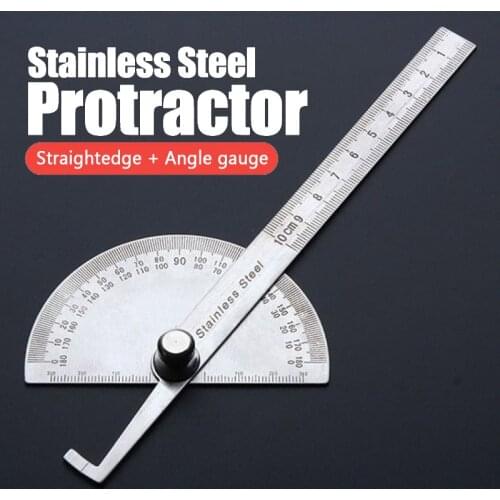 180 Degree Protractor Metal Angle Finder Goniometer Angle Ruler Stainless Steel Rotary Measuring Ruler Woodworking Tools 100/150