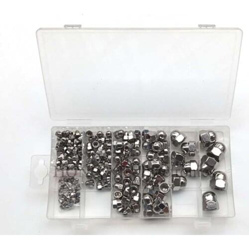 180pcs Stainless Steel Acron Nut DIN1587 Cap Nuts M3/M4/M5/M6/M8/M10/M12 Decorative Cover Semicircle Acorn Nut