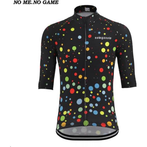 2020 Men classic cycling jersey black rainbow polka dot road bike wear clothing pro team racing bicycle clothes cool mtb jersey