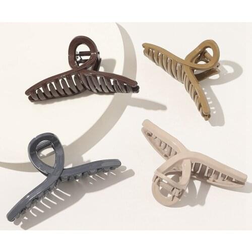 2021 New Claw Clip For Women Tough Colorful Plastic Hair Claw Large Size Hair Clamps Claw Clip Crab Hair Accessories Gift