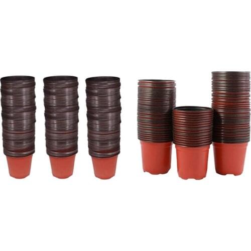 350 pcs Plastic Flower Seedlings Nursery Supplies Planter Pot/Pots Containers-150 pcs 12cm x 10cm & 200 pcs 10cm x 9cm