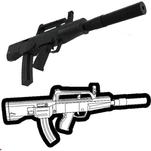 3D Paper Model QCW-05 Submachine Gun 1:1 Firearms Handmade Puzzle Toy