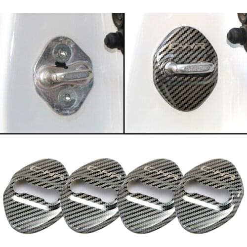 4pcs New Car Carbon fiber pattern Auto Door Lock Cover Case For Toyota CHR Corolla Rav4 C-HR Camry accessories Car-Styling