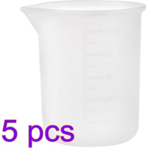 5PCS 100ML Kitchen Measuring Cup With Clear Scales Silicone Resin Glue DIY Tool Jewelry Make Practical Good Grips Measuring Tool