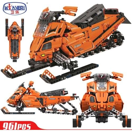 Mould King Hot ERBO 961pcs City Technical Snowmobile Moto Sled Building Blocks Snow Motorbike Educational DIY Bricks Gifts Toys