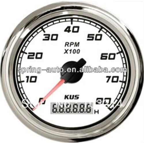 KUS 85mm 3-3/8" white faceplate tachometer FMHB-8KL for marine car