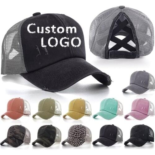 New adult men and women custom logo cotton baseball caps DIY embroidery trucker snapbacks hats elastic band