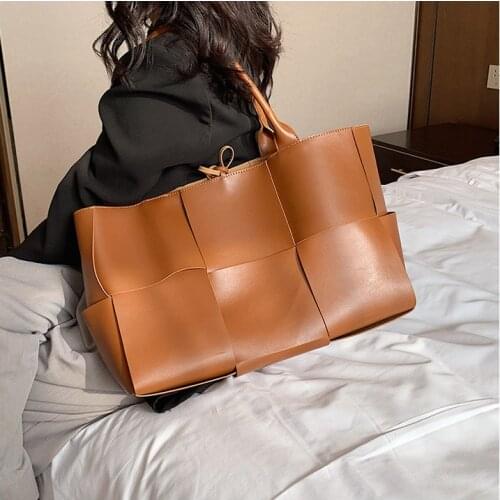 Large Bag Women 2021 New Designer Fashion Texture Single Shoulder Bag Large Capacity Woven Tote Bags Portable Lady Bag Handbags