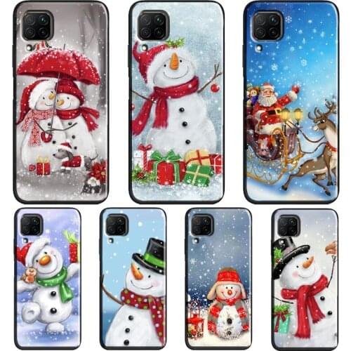 Santa Merry Christmas Snowman Case For Huawei P30 Pro P20 P40 Lite Mate 20 10 P Smart 2019 2021 Nova 5T Honor 8X 9X 10i