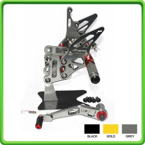 CNC Adjustable Rearsets rear set sets footrest foot pegs pedal for Suzuki GSXR 1000 GSX-R1000 GSXR1000 2017-2018 L7-L8 Gray