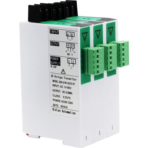 Voltage Sensor Transmitter BAS-U AC 0-1000V Analog 0-10V 4-20mA Output Transducer Converter DC24V Power
