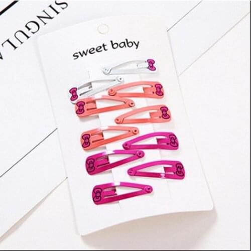 500sets 10pcs/set Lovely Cartoon Heart Type Metal Candy Color Girls Hairpins Hair Clip Kids Headwear