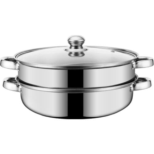 28cm Stainless Steel Double Soup Steamer Cooking Multi-use Pot Soup Steamer Stainless Steel Soup Pot Kitchen Cookware
