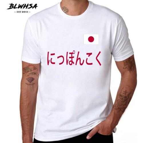 BLWHSA Summer T-Shirt Men Japan Fans Cheer T Shirts Casual Short Sleeve 100% Pure Cotton Tops Men Clothing