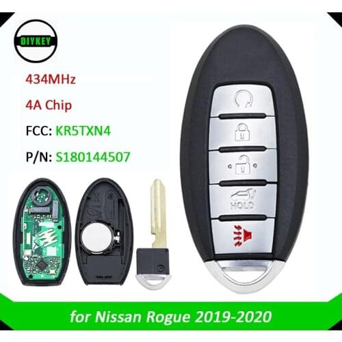 DIYKEY Keyless Go Smart Remote Car Key SUV Fob FSK 434MHz PCF7953M HITAG AES 4A CHIP for Nissan Rogue FCC:KR5TXN4 / S180144507