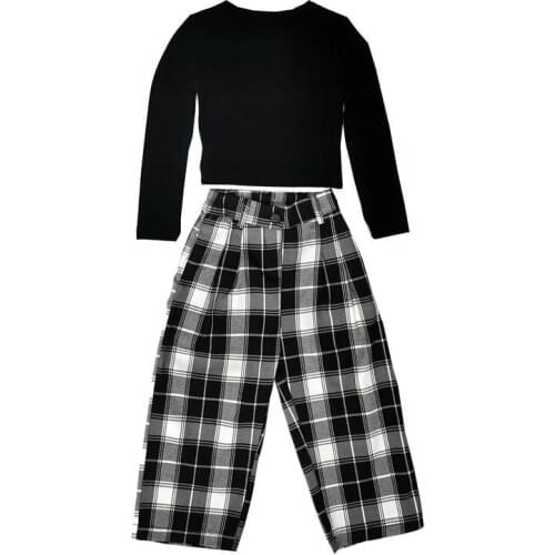 Baby Girl Clothes Sets Green Black T-Shirt and Plaid Pants 2 3 4 5 6 7 Years Old Kids Overalls Sell Girls Boutique Outfits