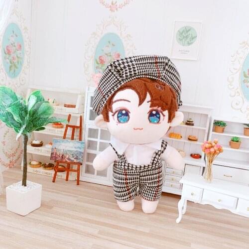[MYKPOP]KPOP Doll in 20CM Plush Doll with Cap + Shirt+ Overalls KPOP Fans Collection SC21042214