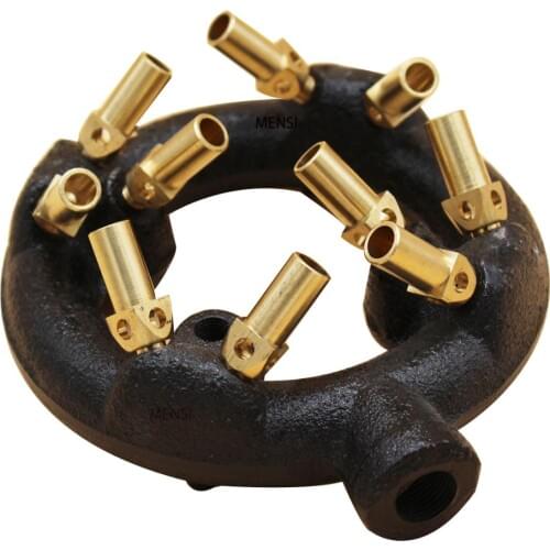 MENSI Commercial Cooking Stove Cast Iron Burner 10 Jets Propane Gas Burner Assembly