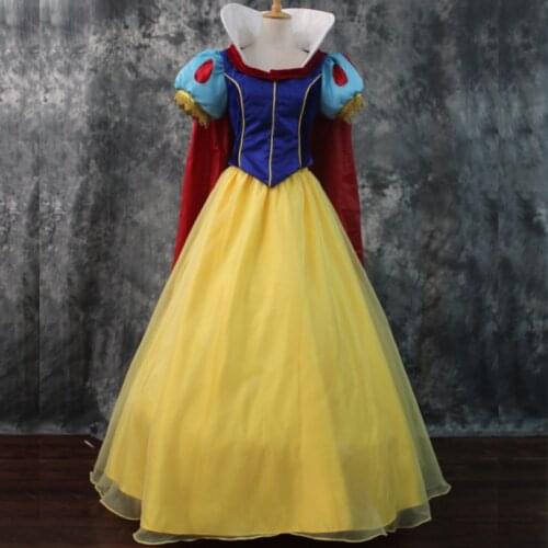 Cartoon Snow Dress With Cloak Princess Cosplay Costume Halloween Carnival Role-playing Dresses For Adult Women