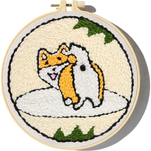 Kirkie Punch Needle Embroidery Kit for Beginners Easy Embroidery DIY Needlework Wool Work Home Decor Custom Embroidery