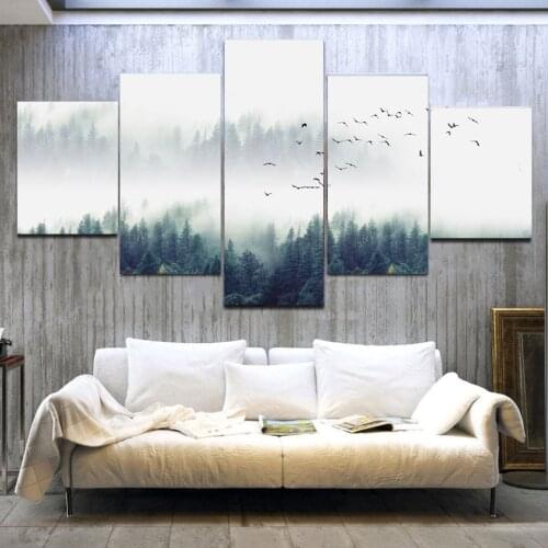 Wall Art Modern Landscape Poster Printing 5 Fresh Pictures Living Room Home Decoration Modular Modern Style