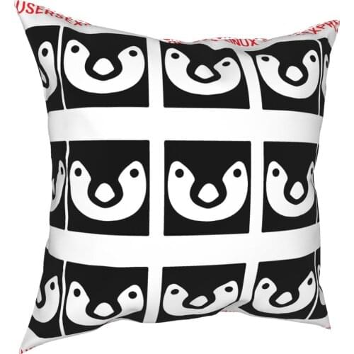 Emotions Of The Linux User Pillowcase Printing Fabric Cushion Cover Gift Penguin Pillow Case Cover Home Zippered 40*40cm