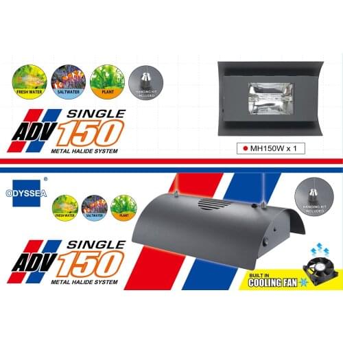 Odyssea 20" Metal Halide HQI Suspend 150W Plant freshwater Marine sps Aquarium Aquatic Pet Fish tank Light Lamp Lighting fixture