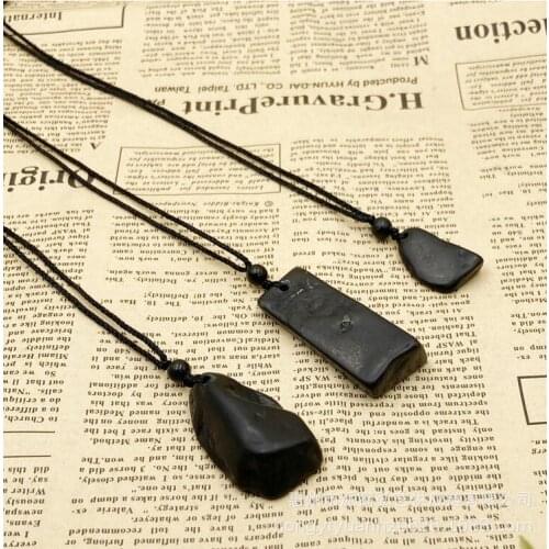 Wholesale 3pcs Mixed Tumbled Shungite Stone Bead Necklace,Healing Chakra Necklace Energy Balace
