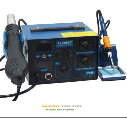 Free shipping saike952d 2 in 1 soldering station Saike 952D & Hot air gun tool set Original soldering irons 220V/110V saike 952d