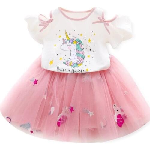 Girl Dress Unicorn Costume Summer Princess Girls Unicorn Dresses Children Clothing 3 4 5 6 7 8 Years Birthday Outfits Clothes
