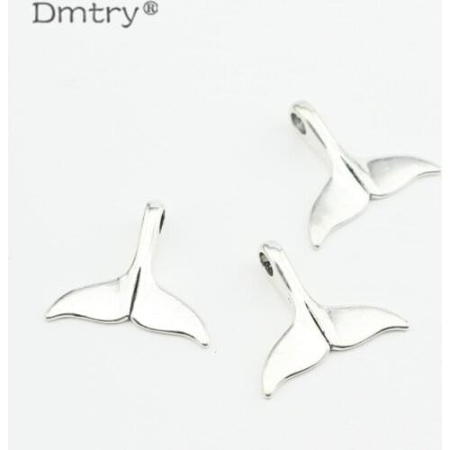 Dmtry (5pcs/lot) Antique Silver Color Plated Pendants Making DIY Fox Tail Leather Buckle Jewelry Making Charms Family LC0199